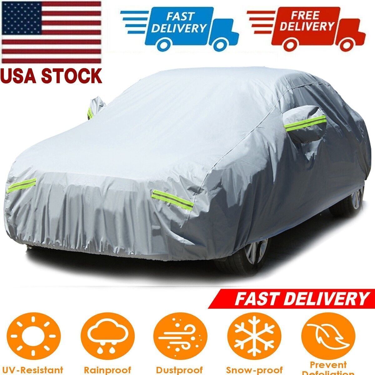 Outdoor Waterproof UV Snow Dust Rain Resistant Protection Car Full Cover US