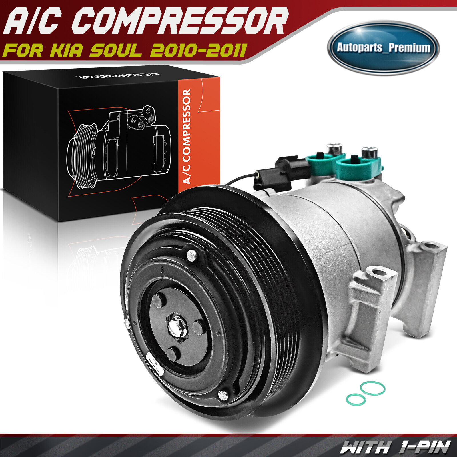 New AC Compressor with Clutch for Kia Soul 2010 2011 1.6L Hatchback 977012K051