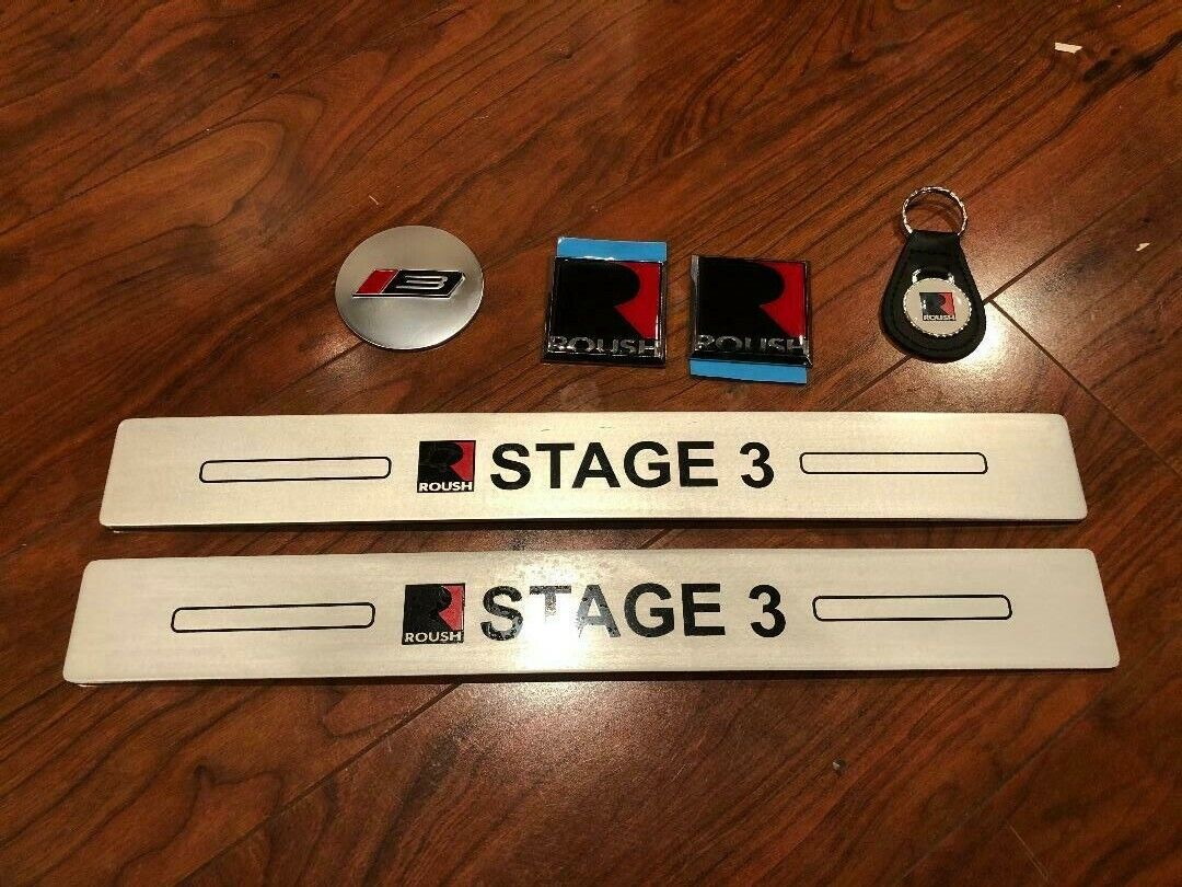 2005 - 2014 FORD MUSTANG ROUSH STAGE 3 EDITION EMBLEMS SILL PLATES LOT