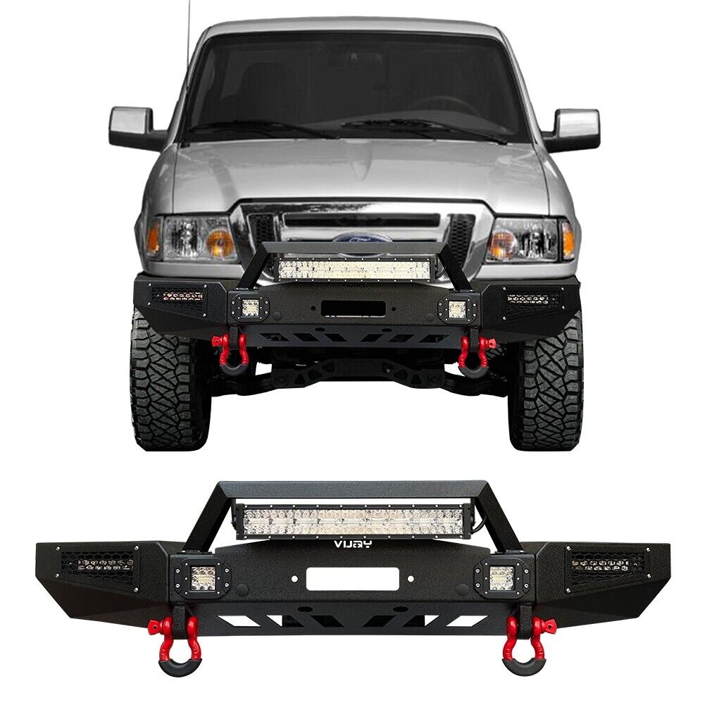 Vijay Fit for 1993-1997 Ford Ranger Steel Front Bumper with Winch seat