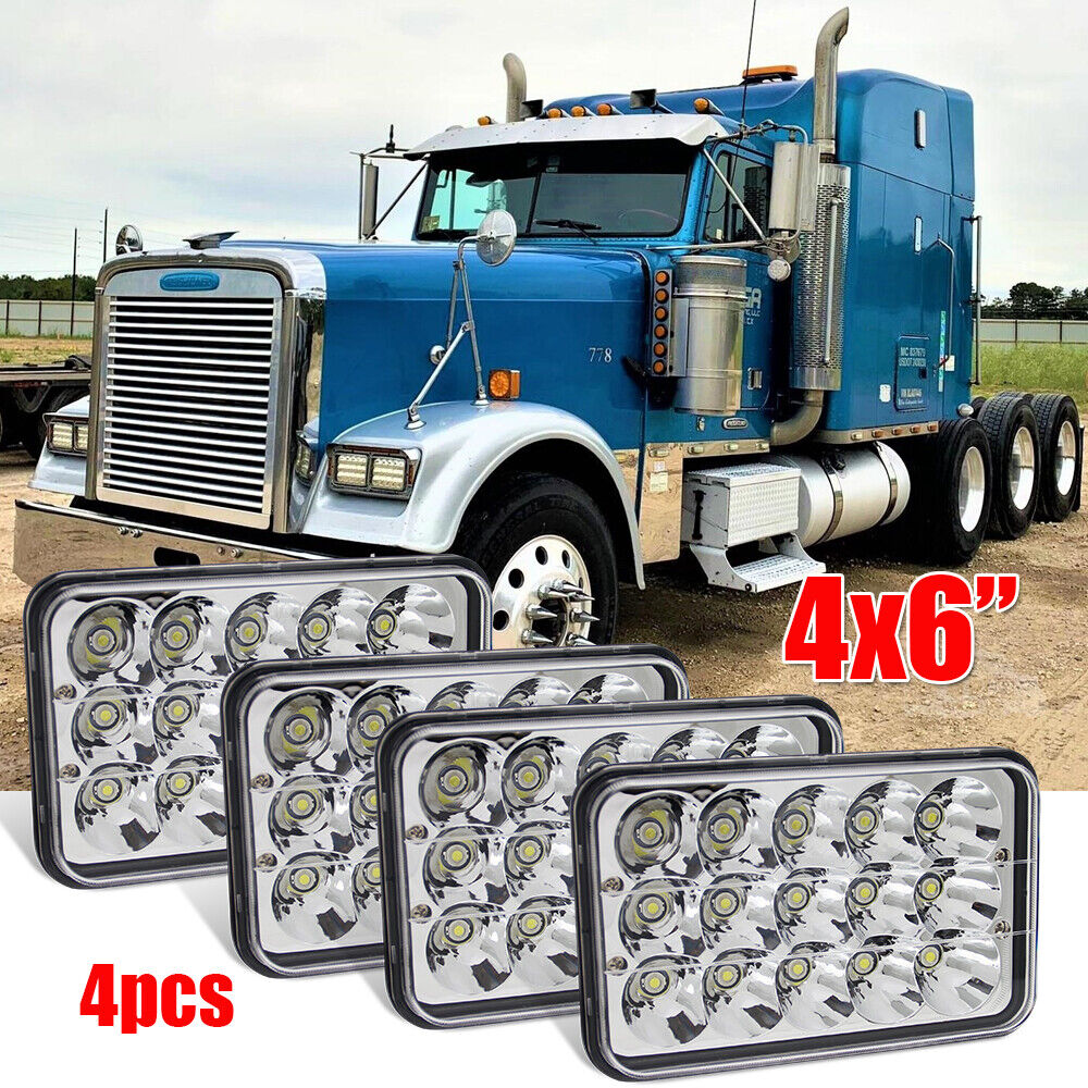 4x Fit Freightliner FLC/D Classic XL DOT Approved 4x6''LED Headlights HI-LO Beam