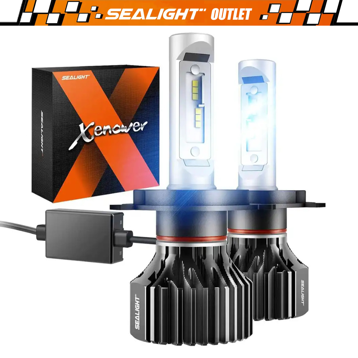 SEALIGHT X1 H4/9003 6000K Super Bright White LED Headlight Bulbs High Low Beam