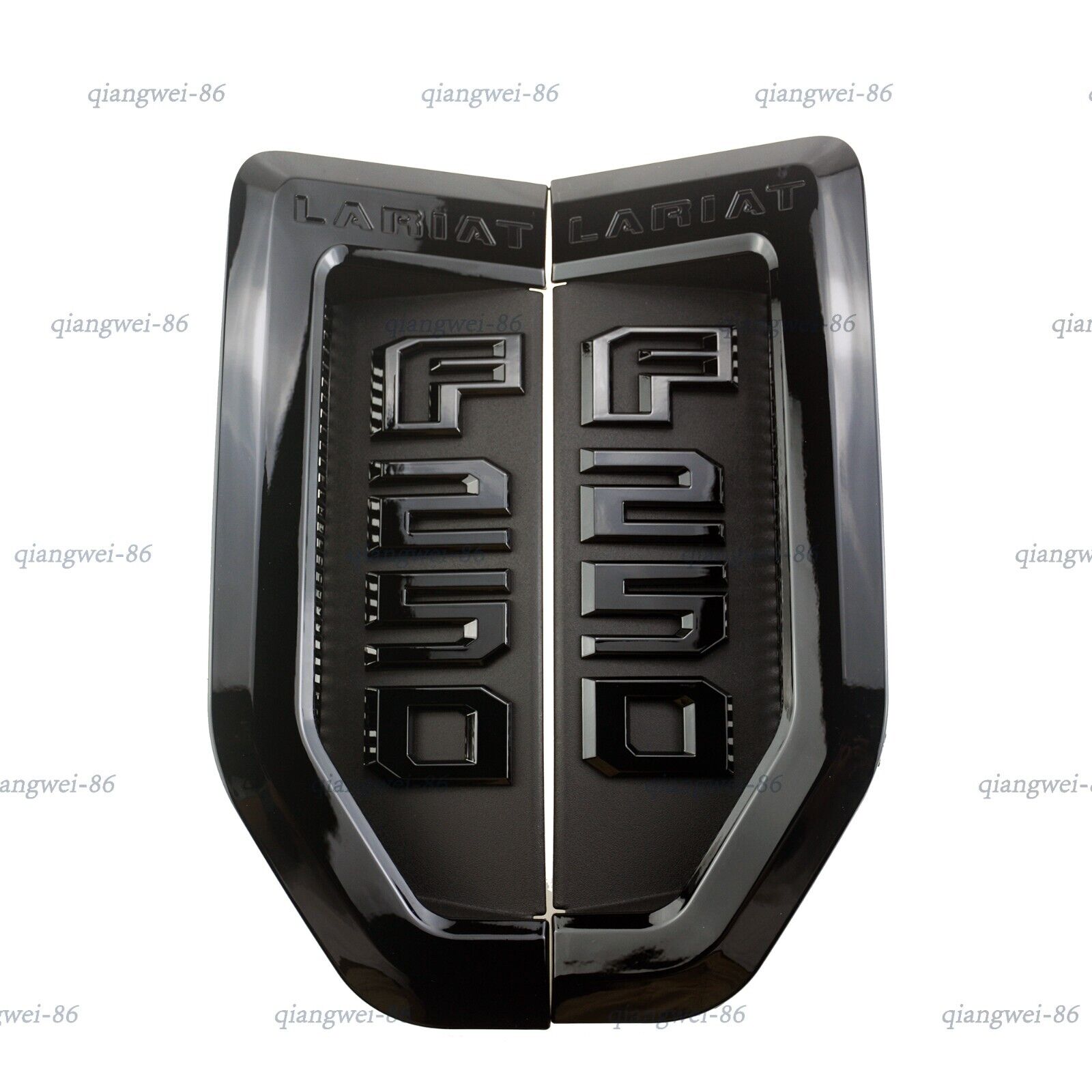 For 2017-2022 F250 LARIAT Emblems DRIVER &PASSANGER Side Badge Black