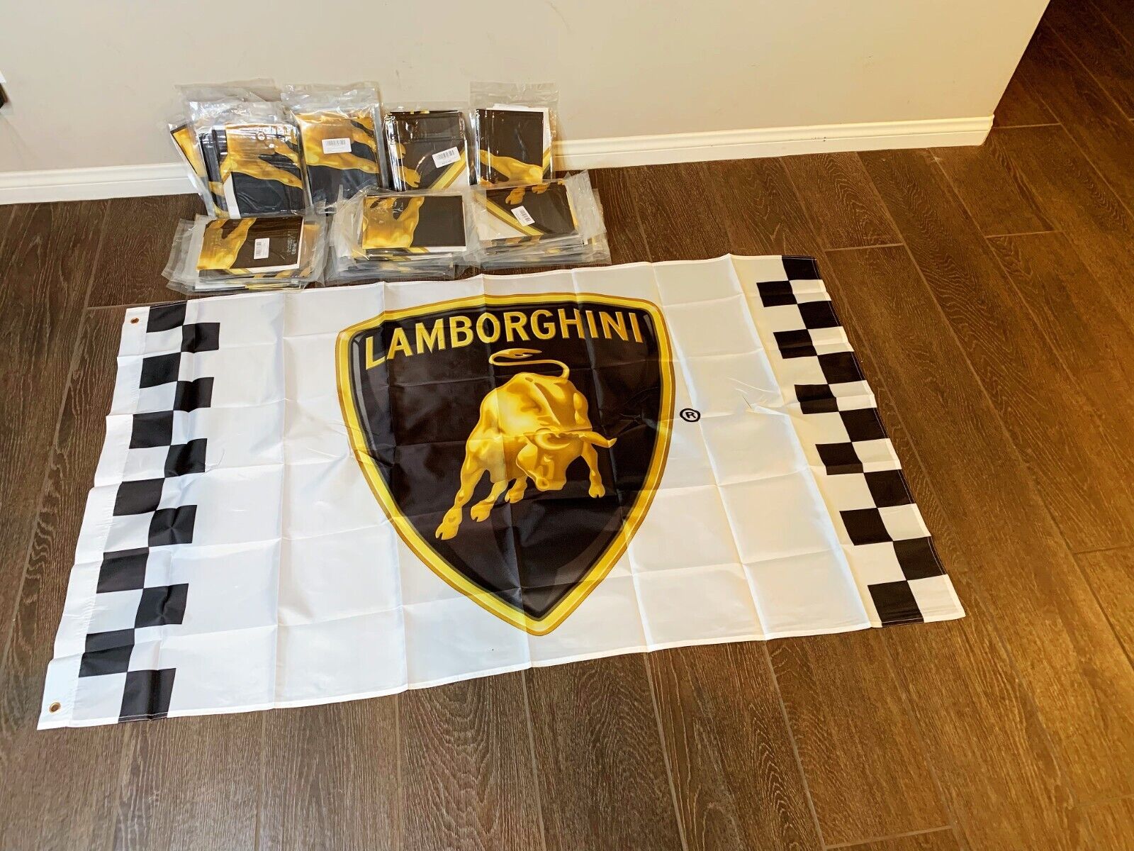 Lamborghini Car Logo Flag Banner 3x5 ft Racing Car Garage Wall Decor Sign NEW US