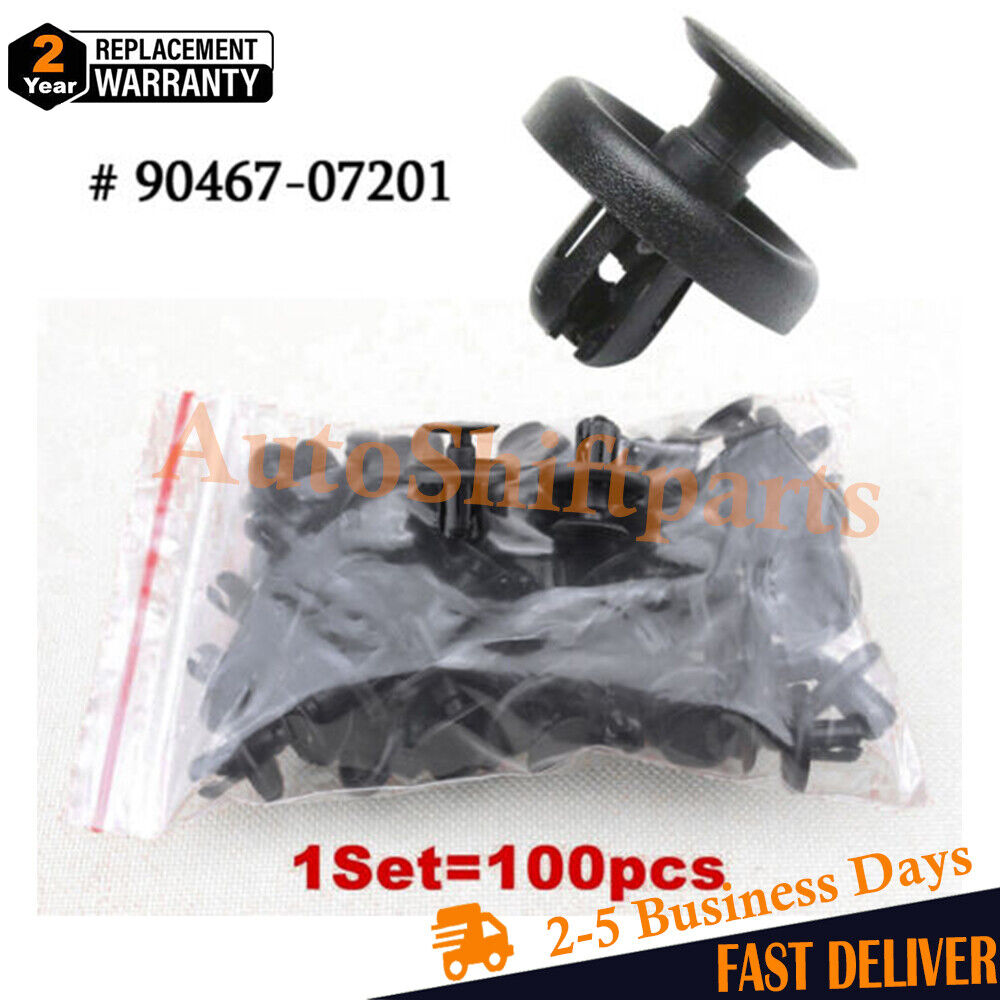 100 Pcs Engine Cover Grille Bumper Retainer Clips for #90467-07211 Toyota/ Lexus