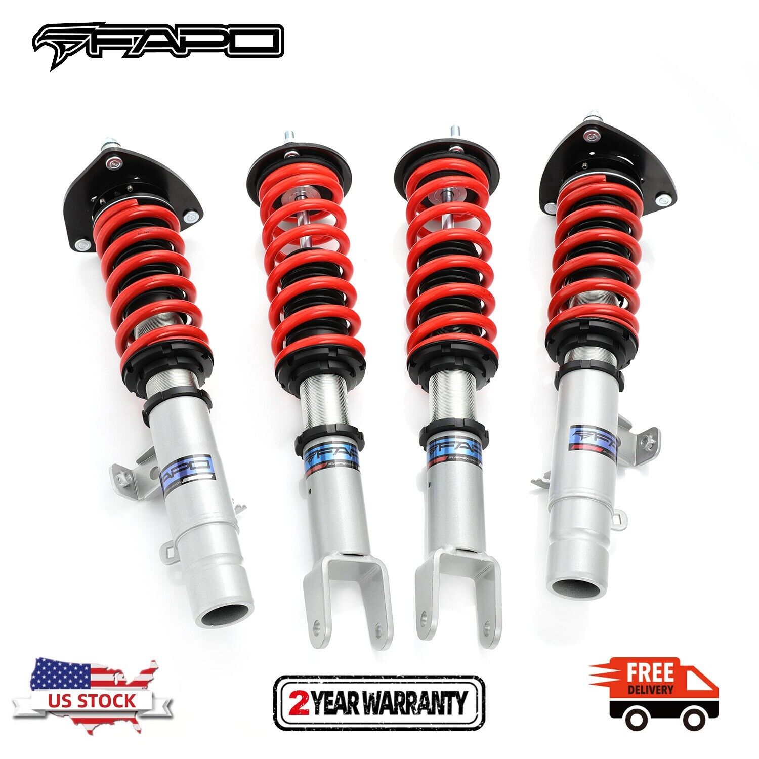 FAPO 4PCS Coilover Kits For Honda Accord 13-16 Acura TLX 15-20 Adjustable Height