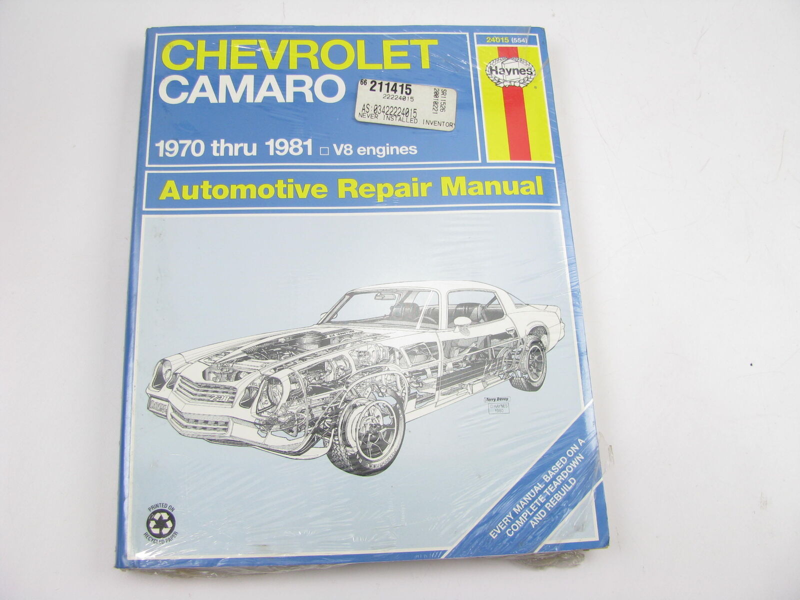 Haynes 24015 Automotive Repair Manual - 1971-1981 Chevrolet Camaro W/ V8