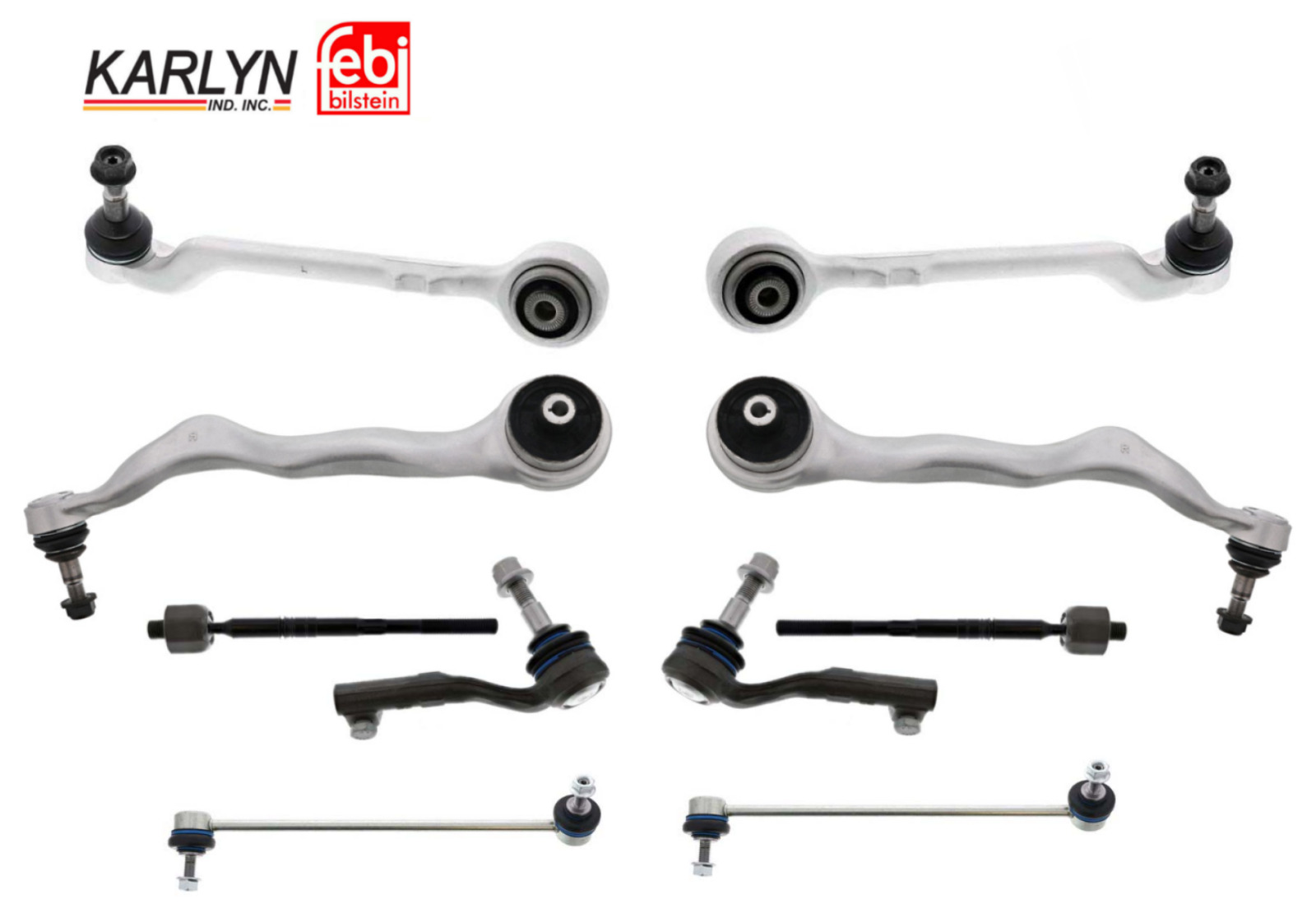 Front Lower Control Arm Tie Rod Link Kit Lt & Rt 8pcs OE Spec for BMW 2 3 4