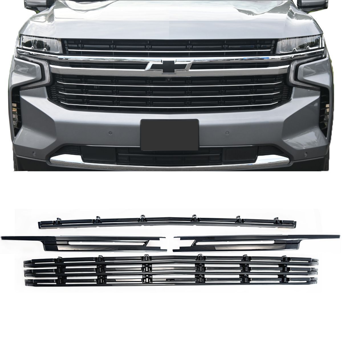 Snap-On with Tape Black Grille fits 21-24 Chevy Tahoe LT/PREMIER