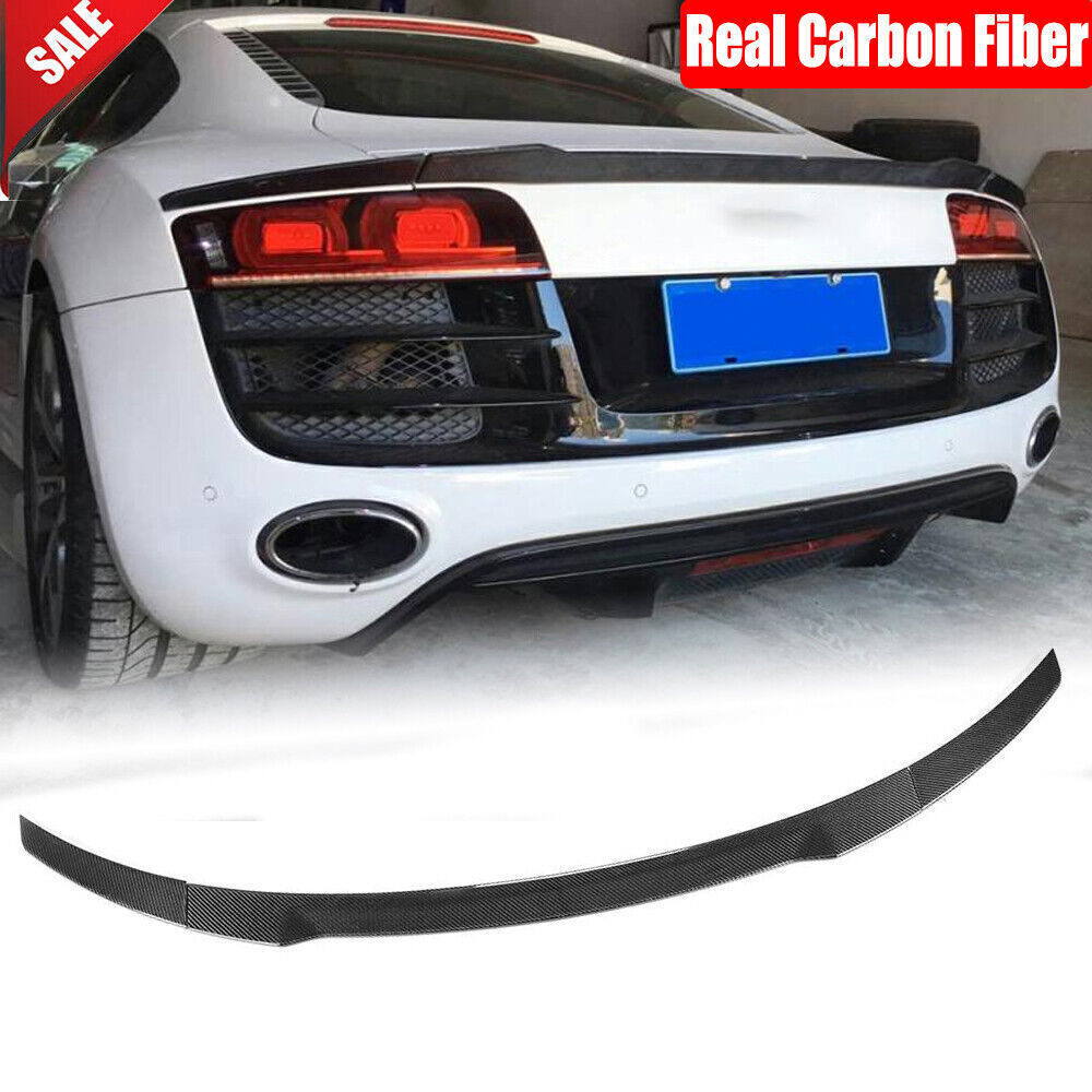 Real Carbon Rear Trunk Spoiler Wing Lip Fit for Audi R8 V8 V10 Coupe 08-15 3PCS