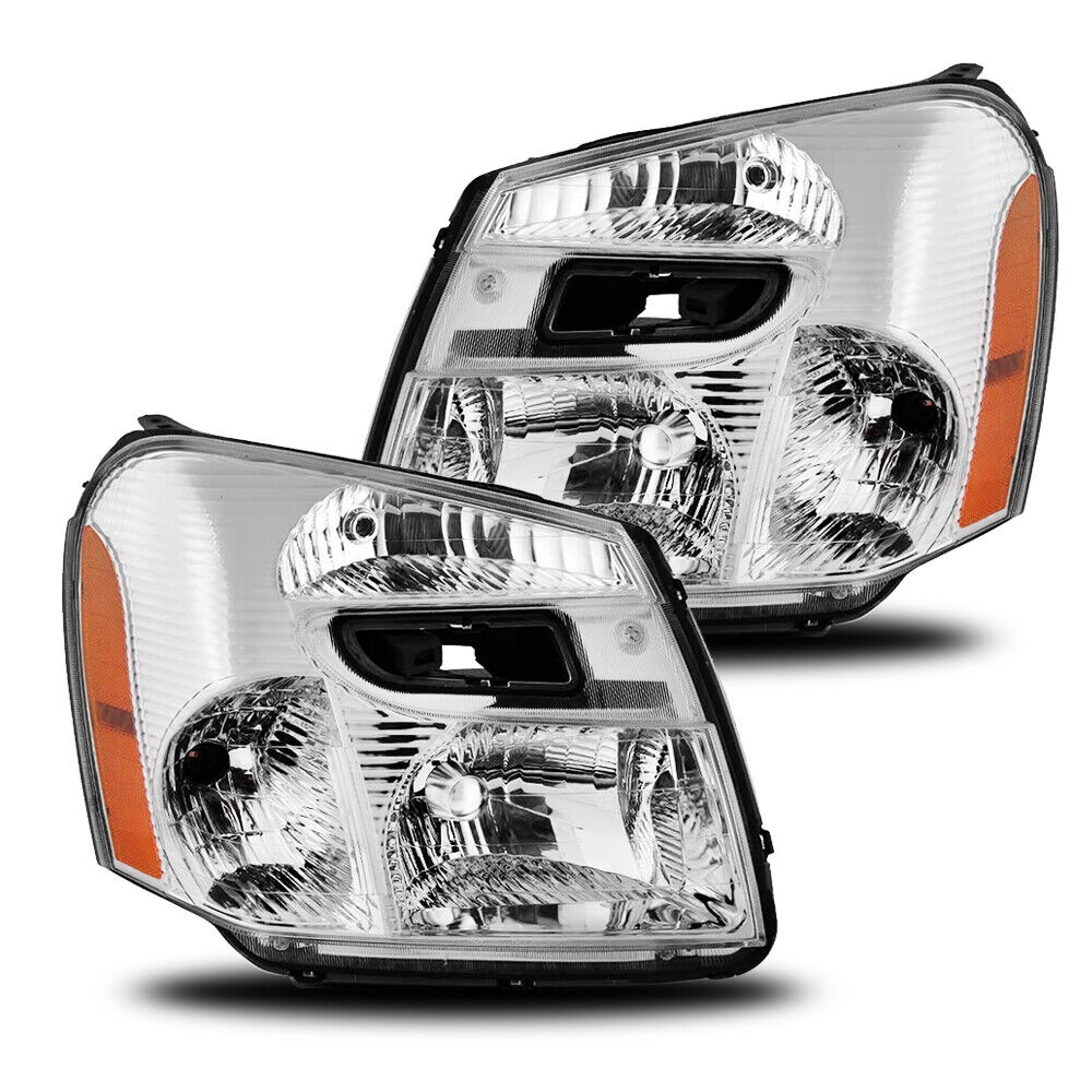 Headlight For 2005-2009 Chevy Equinox Pair Set Chrome Halogen Driver + Passenger