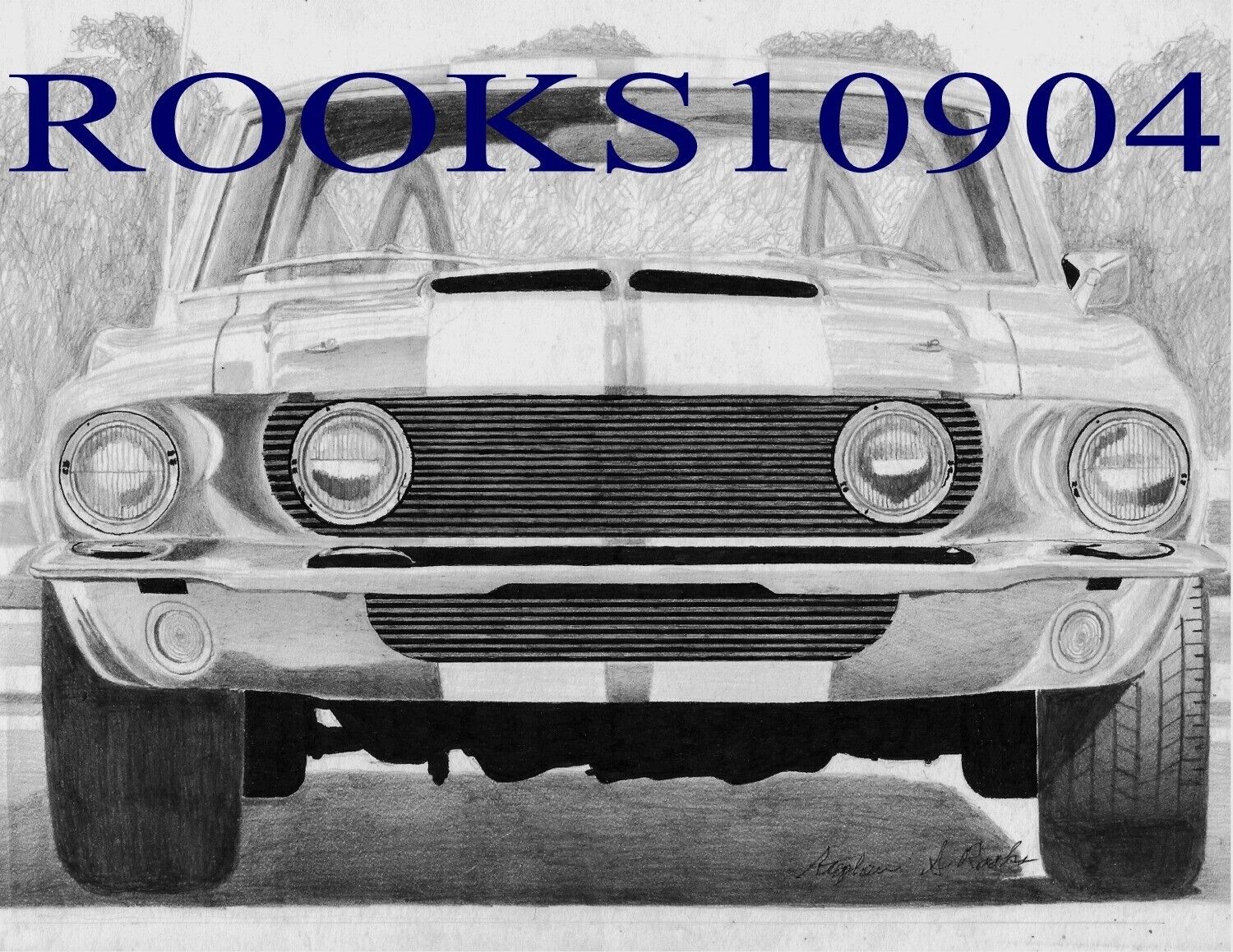 1967 Shelby GT500 Front View CLASSIC CAR ART PRINT