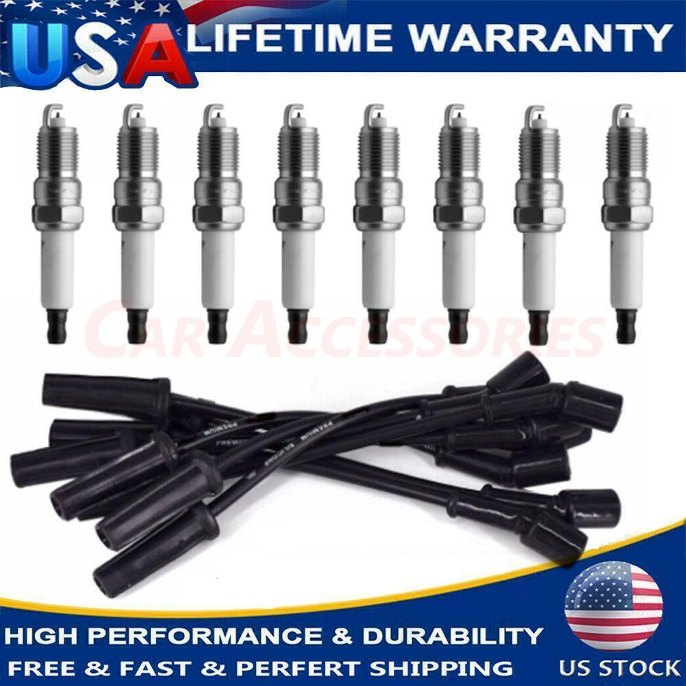 8x 9748HH Wires & 8x Iridium 41-962 Spark Plugs Set For Chevy GMC 4.8L 5.3L 6.0L