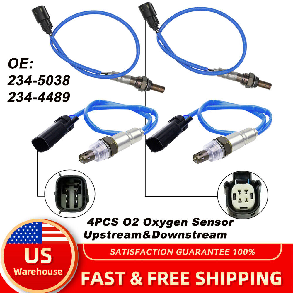 4PCS O2 Oxygen Sensors Upstream & Downstream for 2013-2015 Ford Explorer 3.5L
