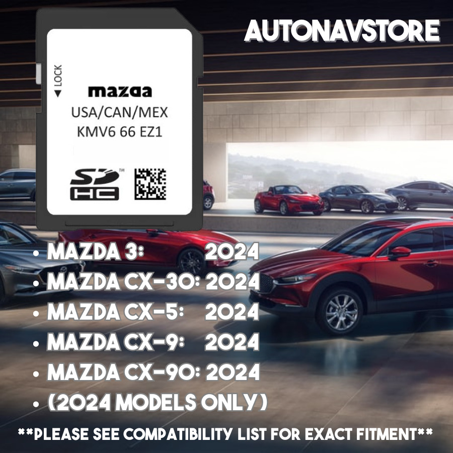 Mazda GPS Navigation SD Card KMV6-66-EZ1 2024 Mazda 3 ,CX-5, CX30, CX-9, CX-90