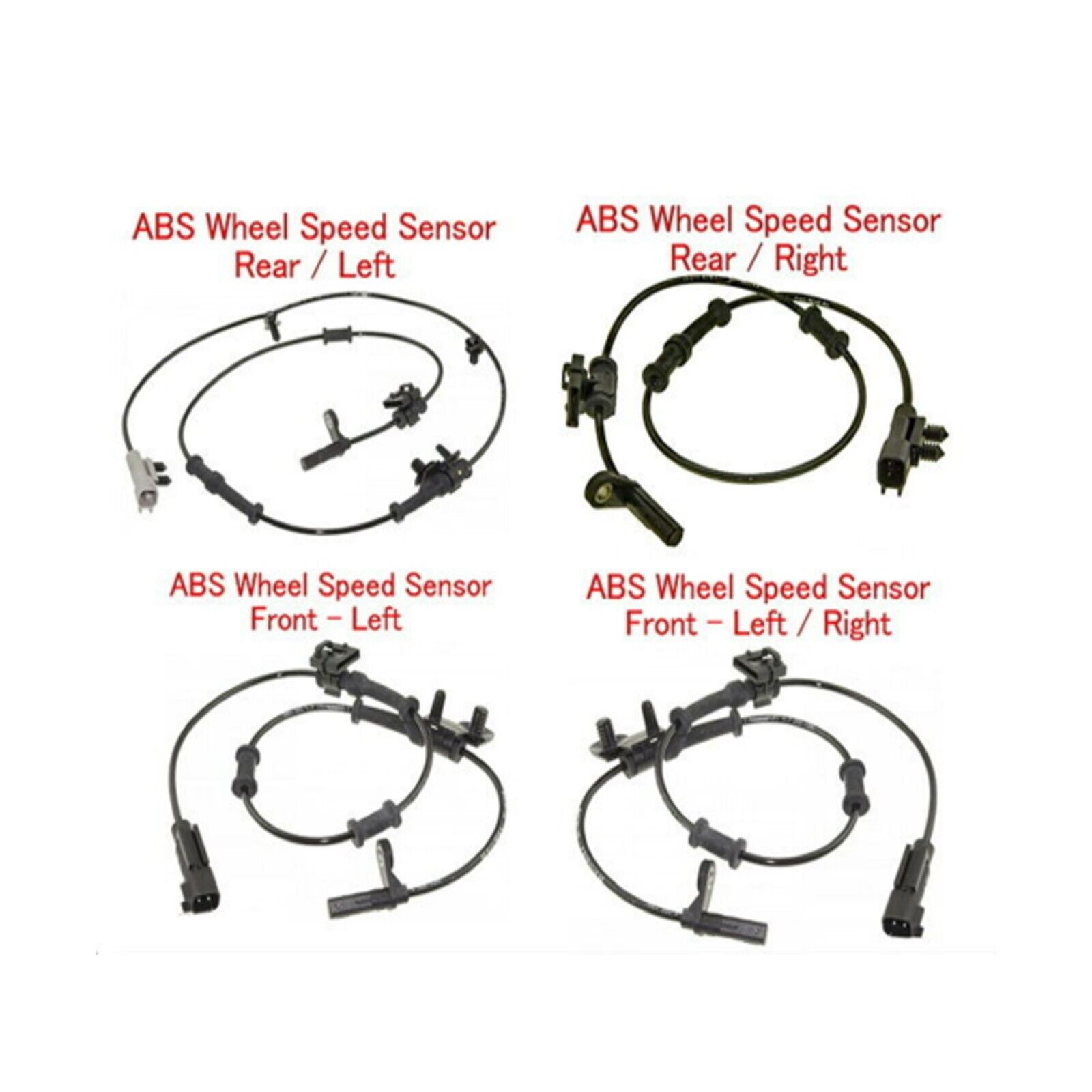 Set 4 ABS Wheel Speed Sensor Front Rear Right & Left Fit:300 Charger Challenger