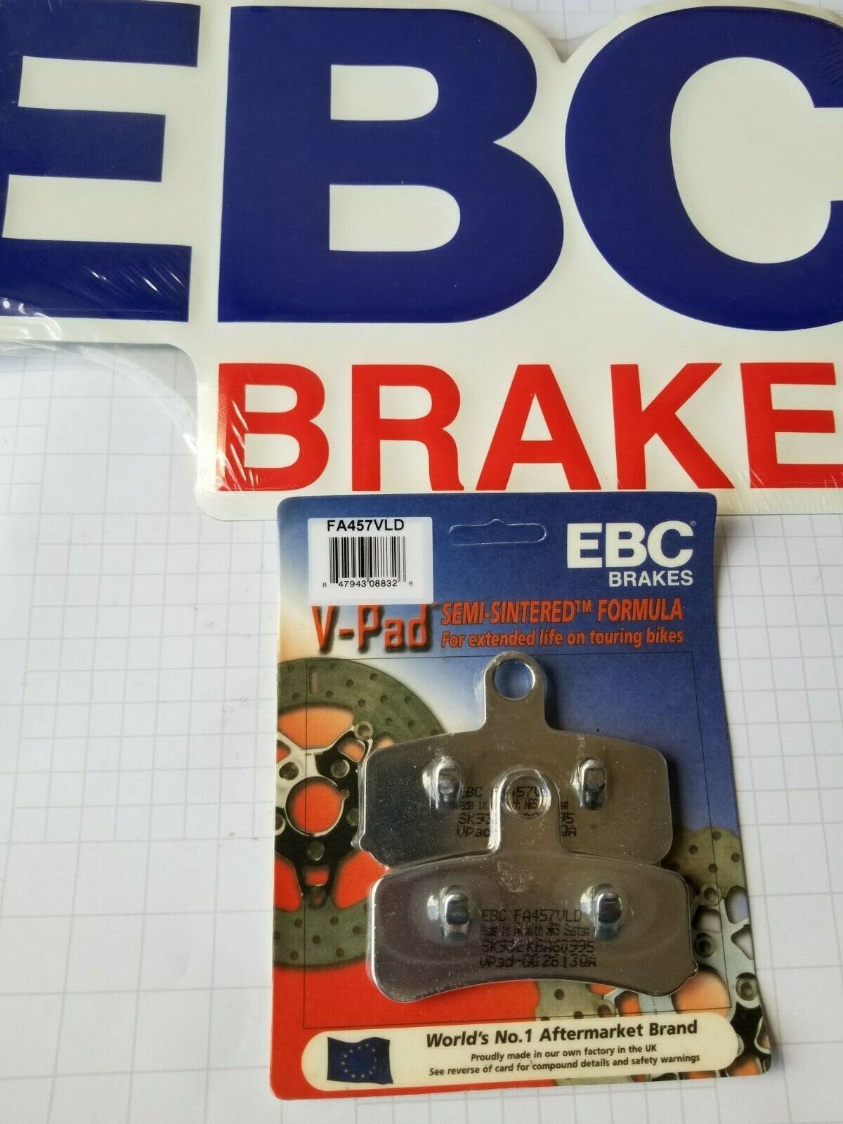EBC FA457VLD Semi-Sintered V Brake Pads 1 Set for FRONT DYNA & SOFTAIL