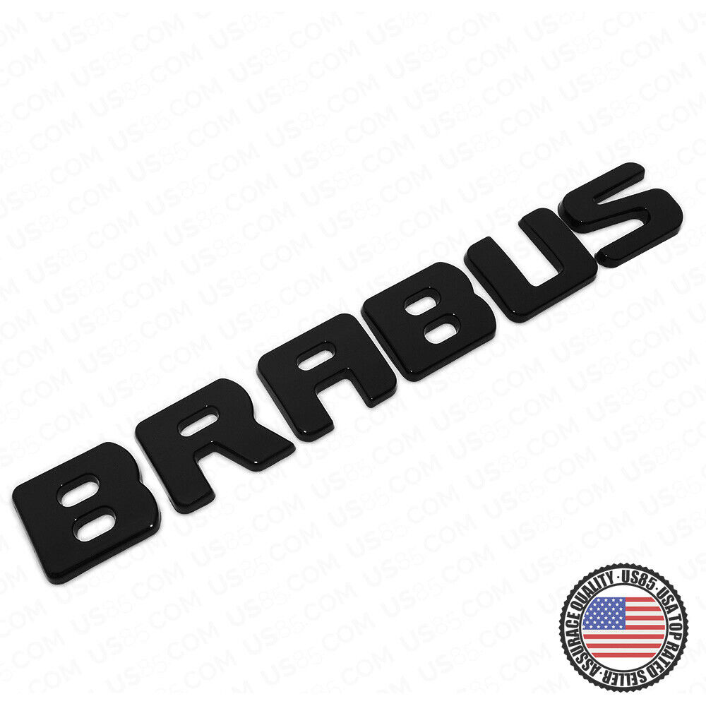 Brabus Emblem 3D Trunk Logo Nameplate Badge Letter Mercedes AMG - Gloss Black
