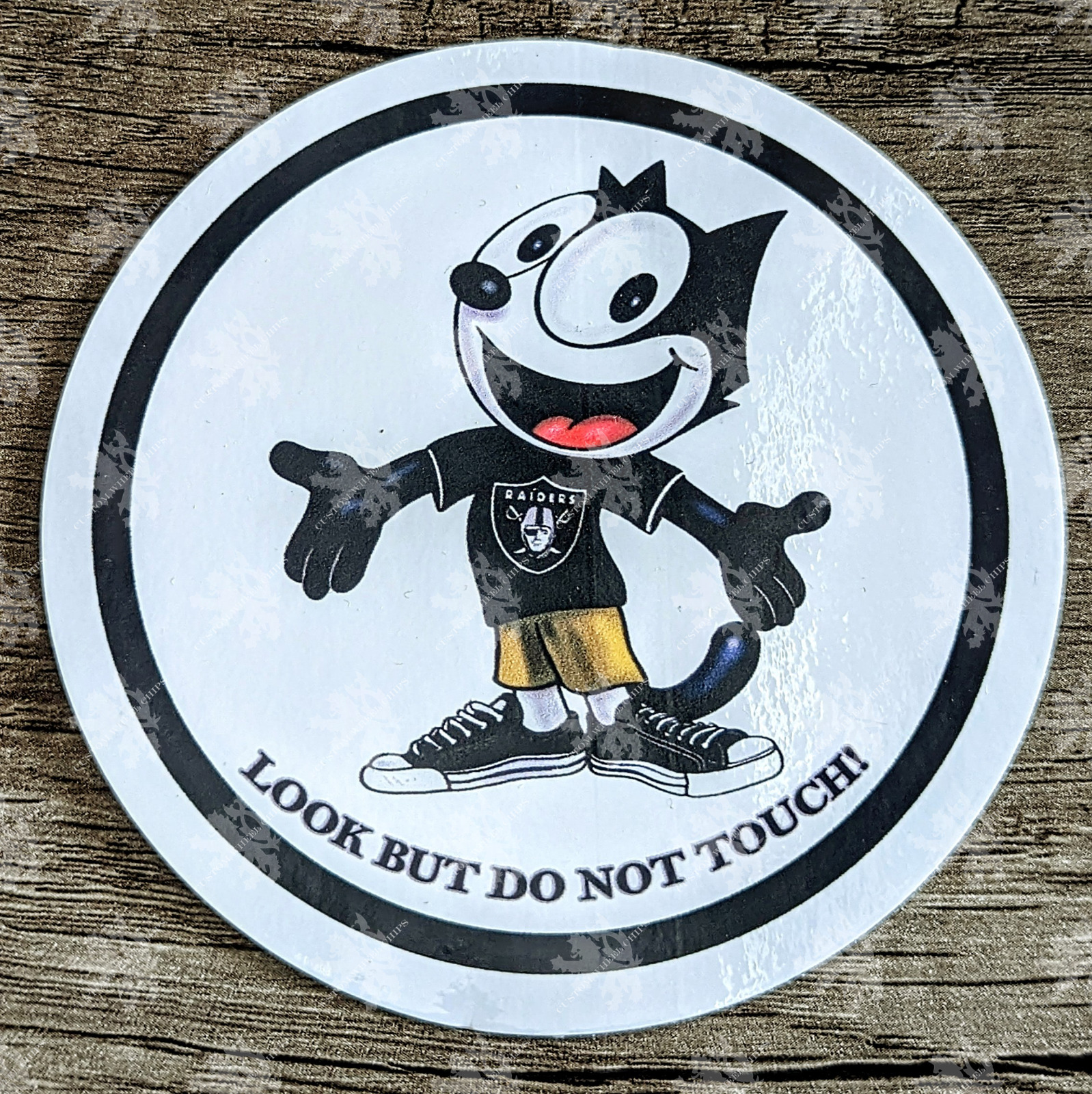 Felix The Cat Raiders Look But Do Not Touch Glass Die Cut Decal Static Cling