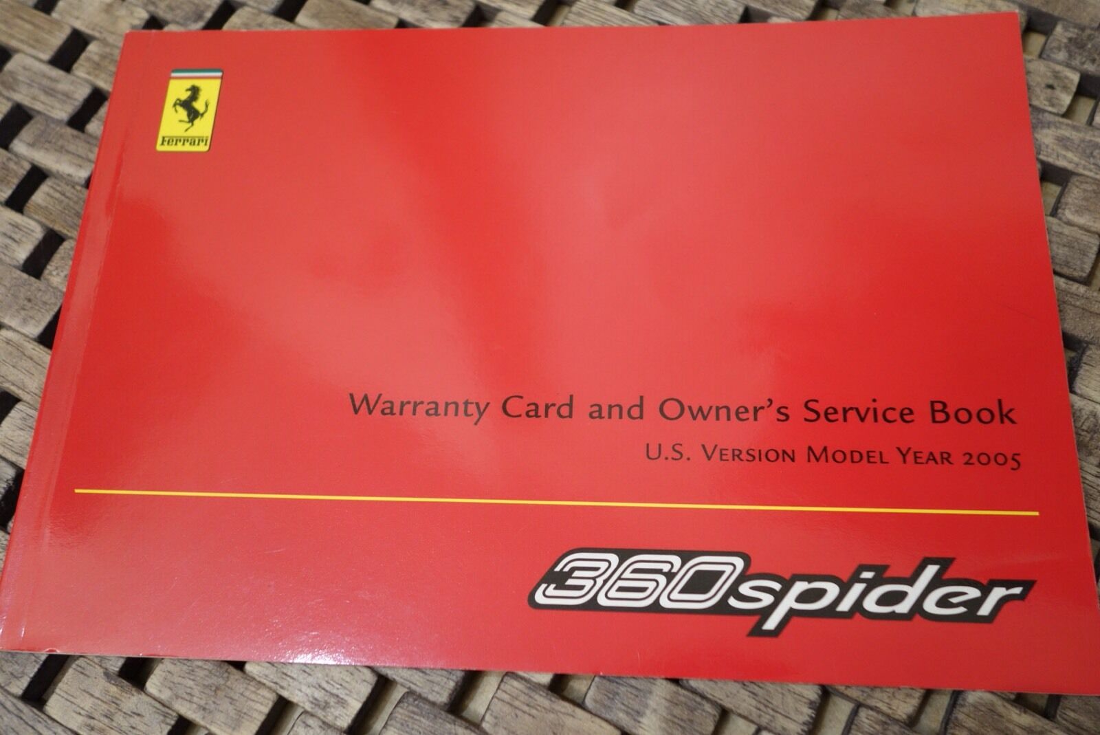 FERRARI 360 SPIDER WARRANTY CARD & SERVICE BOOK NO OWNERS MANUAL 2005