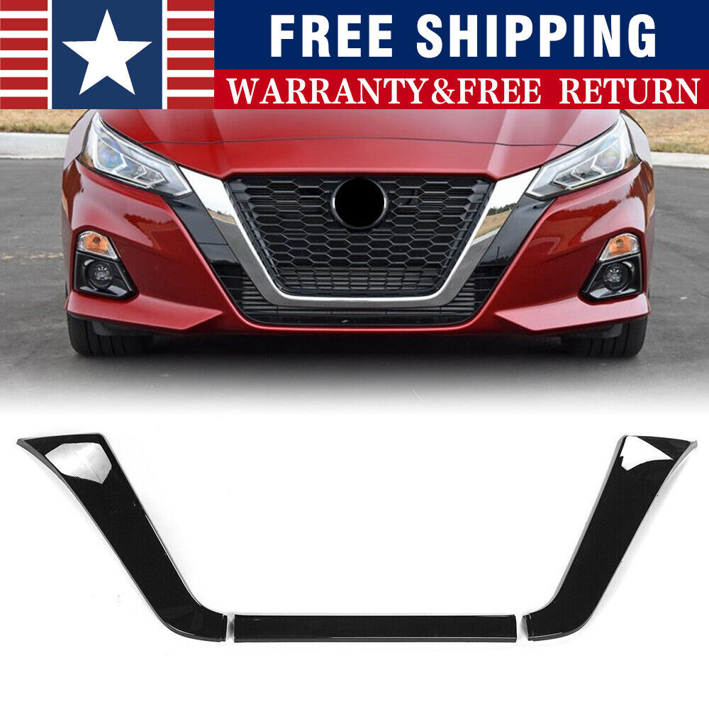 Glossy Black For Nissan Altima 2019-2022 2020 2021 Front Grille Frame Cover Trim