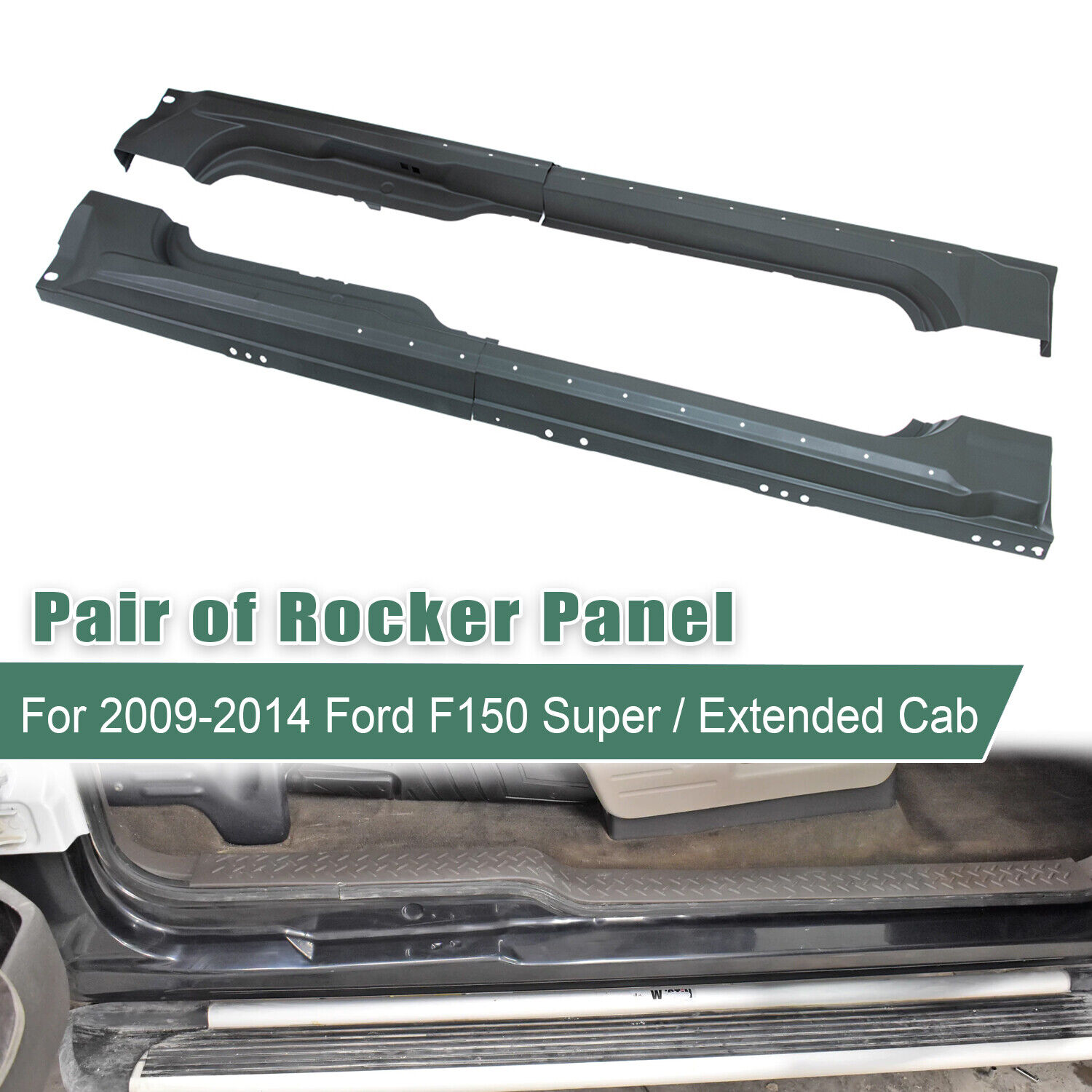  For 2009-2014 Ford F150 Pickup Truck Super / Extended Cab OE Style Rocker Panel