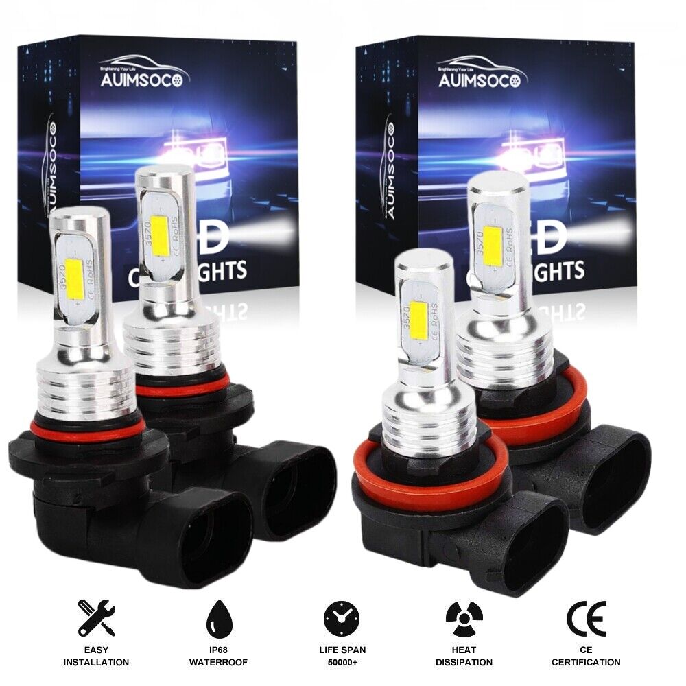 For 2008-2018 Honda Accord Sedan 4-Door LED Headlight Bulb Kit High/Low Combo 4x