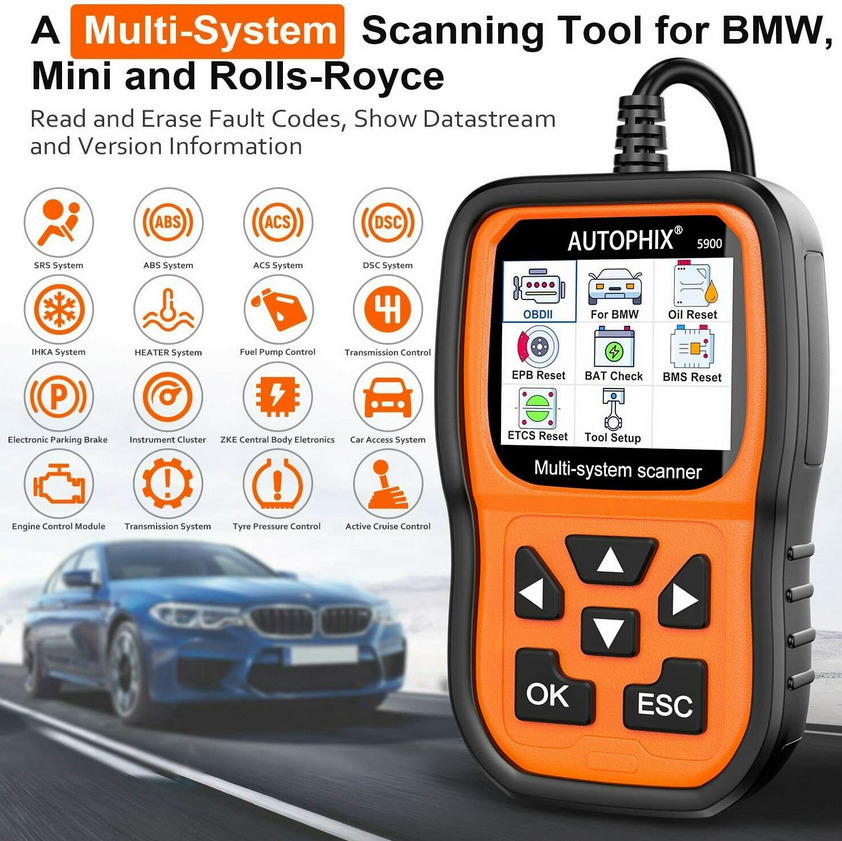 Autophix 5900 for Bmw/Mini Car Scanner Code Reader ABS EPB Diagnostic Tool 