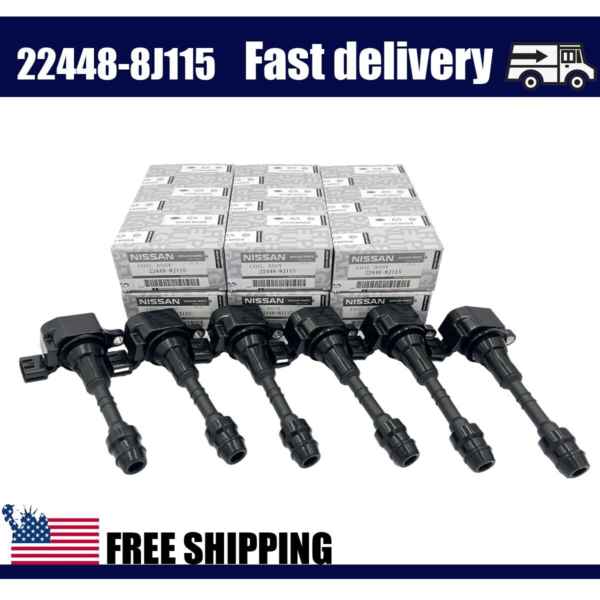 Genuine 6X Ignition Coils 22448-8J115 For Nissan Altima Maxima Frontier UF349 US