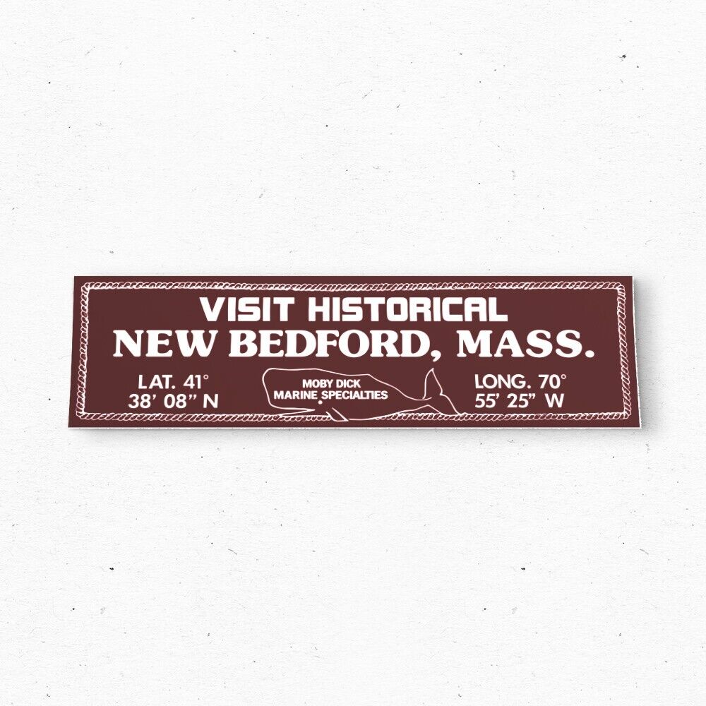 New Bedford MOBY DICK Bumper Sticker - Tourism Massachusetts Vintage Style 80s