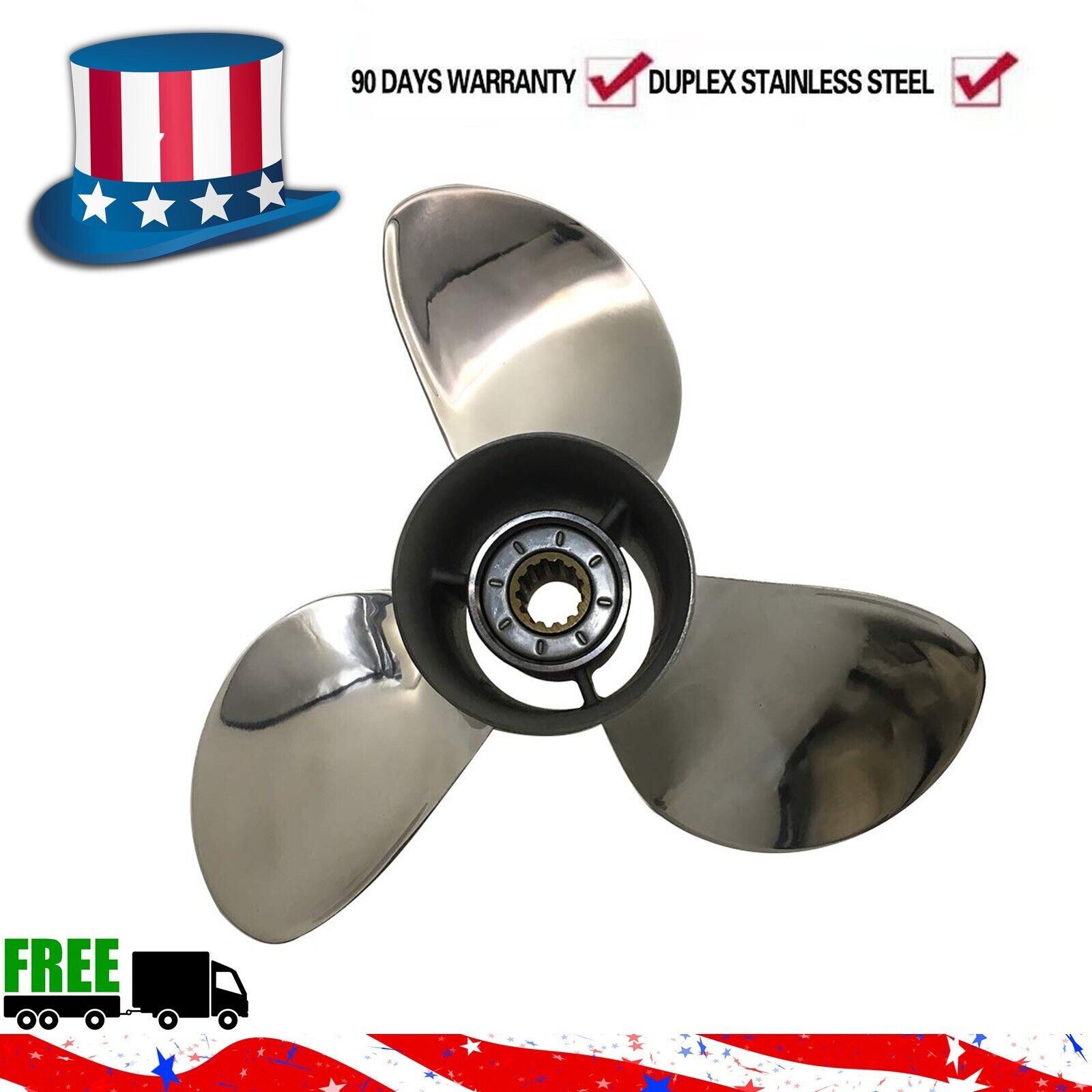 OEM 11 1/8x13 Stainless Boat Propeller Fit Tohatsu Outboard 40-50HP  13 Tooth