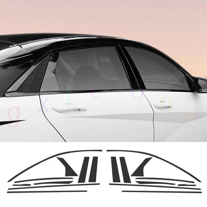 For Hyundai Elantra 2024-2025 Steel Black Chrome Windows Strip Cover Trim 18PCS