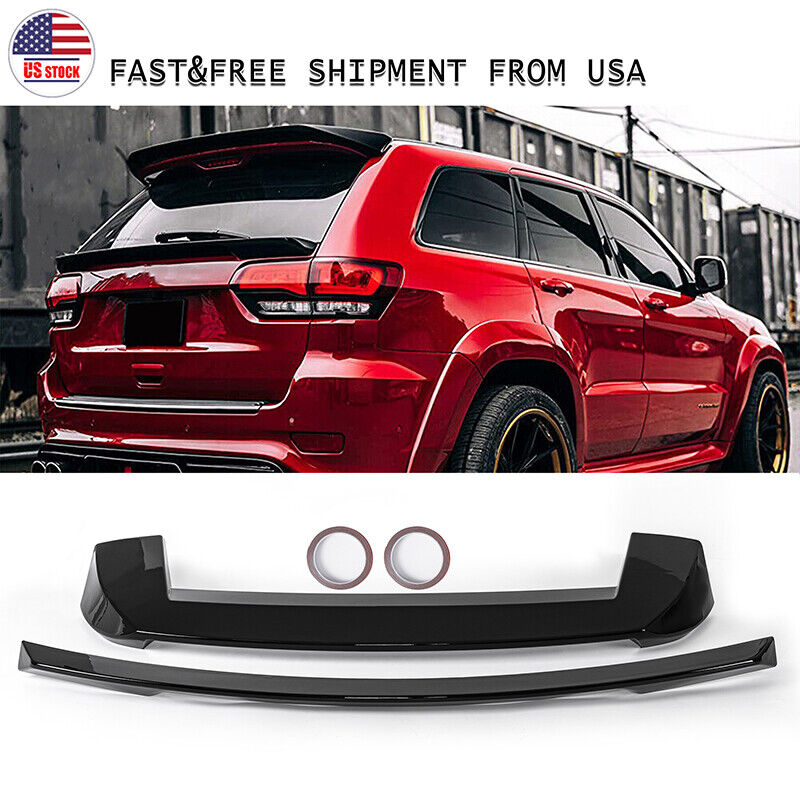 SRT Style Rear Roof Spoiler+Tail gate Mid Wing For Jeep Grand Cherokee 13-2021