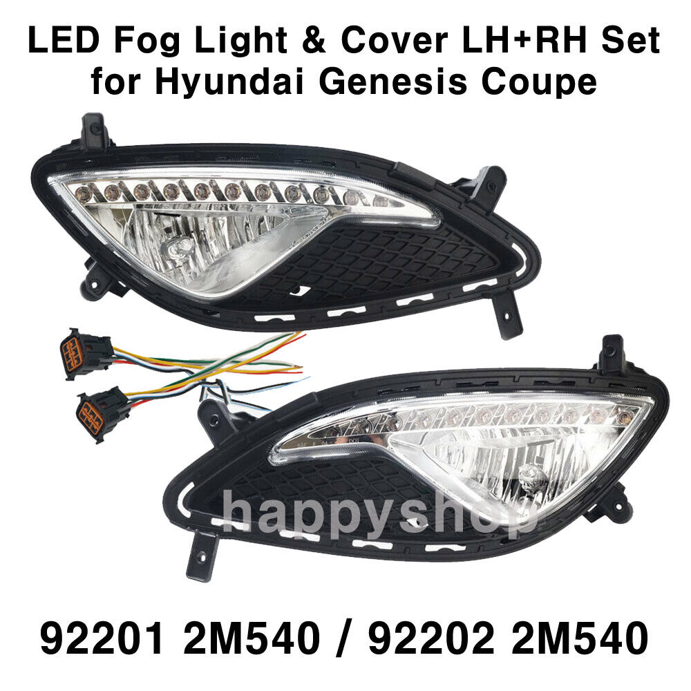 OEM LED Fog Lamp Light Cover Connect 6p Set for Hyundai Genesis Coupe 13-17