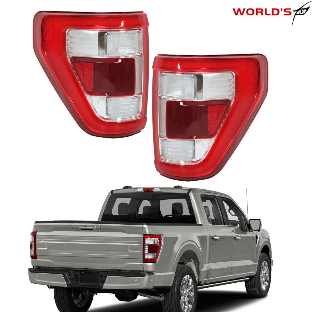 For 2021-2023 Ford F150 Rear Tail Lights Lamp w/ Blind Spot LED Left+Right Side