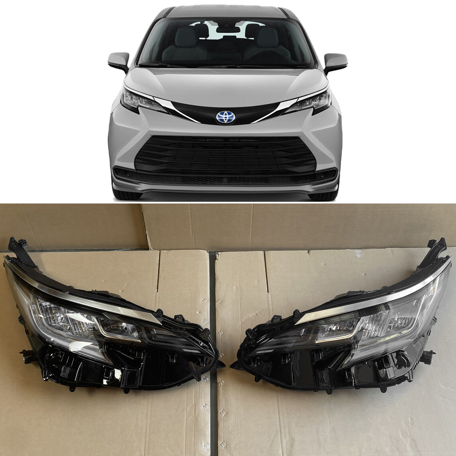Headlight LED DRL Assembly for 2021 2023 Toyota Sienna Pair Left Right Limtied