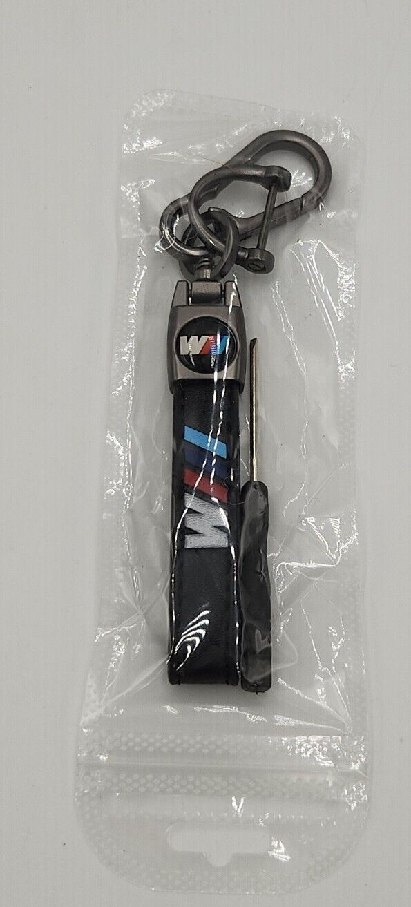  Key Holder Keychain For BMW  M3 M4  Series BMW Black Leather  5 3/4