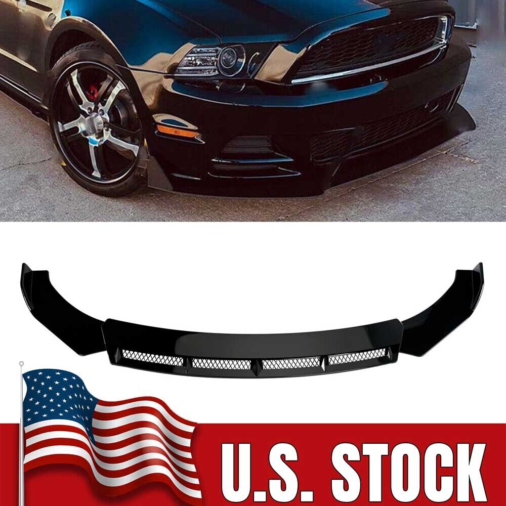 For Ford Mustang GT Shelby Front Bumper Lip Splitter Chin Spoiler Kit Glossy
