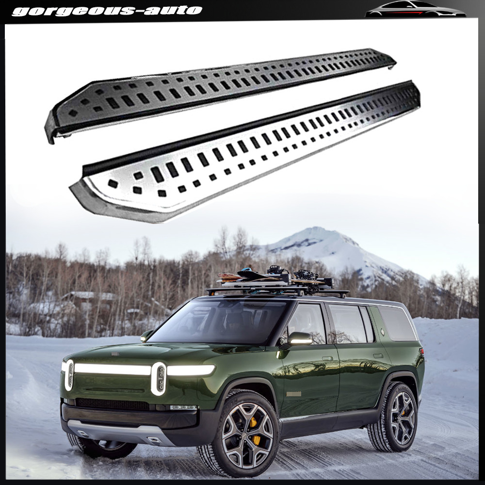2Pcs Fixed Door Side Step Running Board Nerf Bar Fits for Rivian R1S 2022-2024
