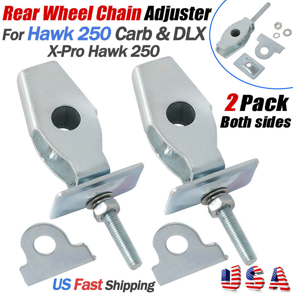 For Hawk 250 Carb and Hawk 250 DLX Rear Wheel Chain Adjuster Puller Kit - 2 SET