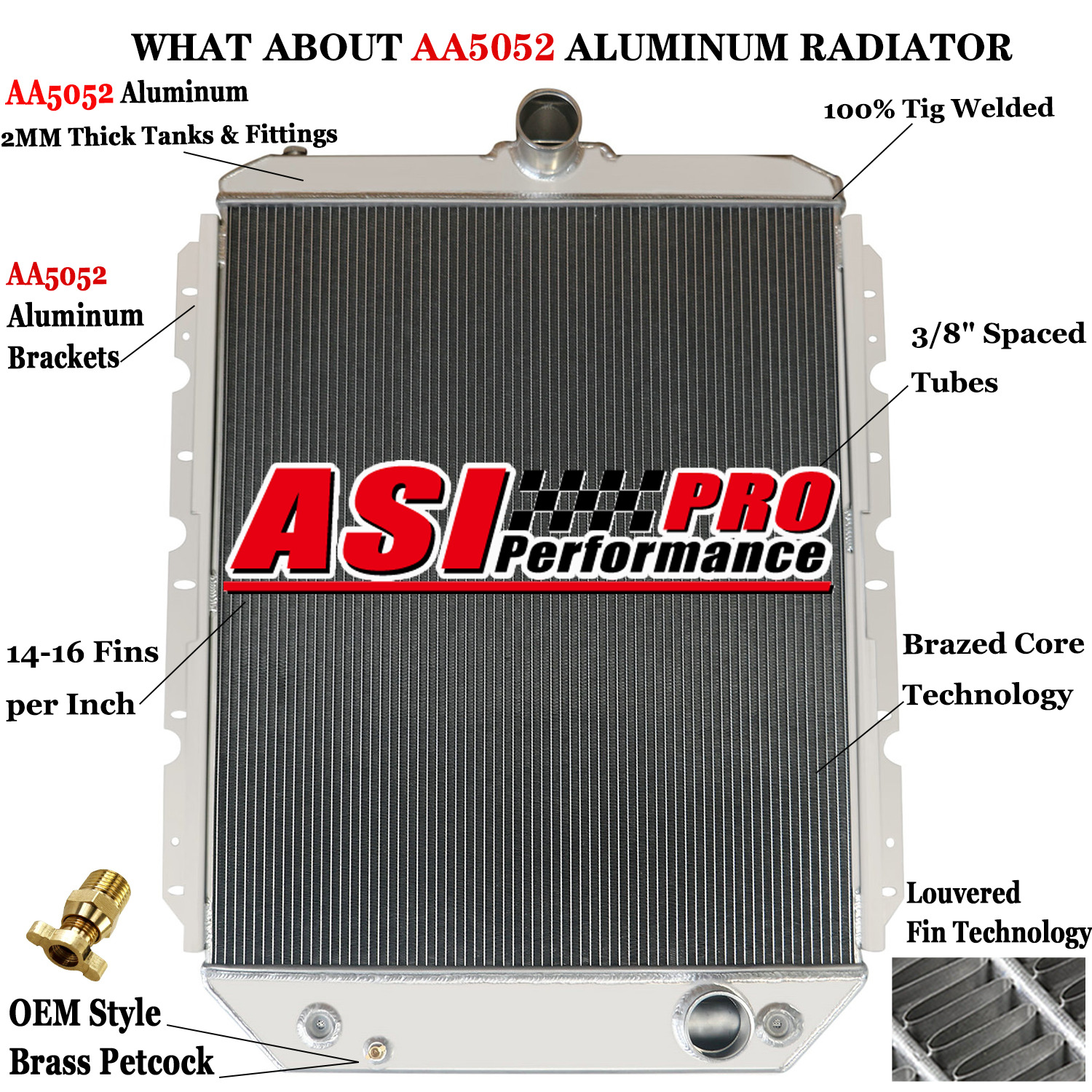 ASI 3 Rows Aluminum Radiator FIT International 3000 3600 3800 4900 2300 US