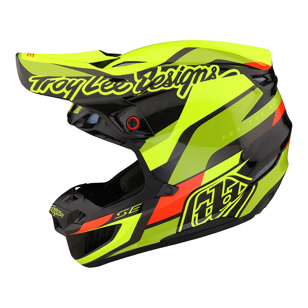 Open Box Troy Lee Designs Adults SE5 Carbon Helmet W/MIPS Black/Flo Yellow XL