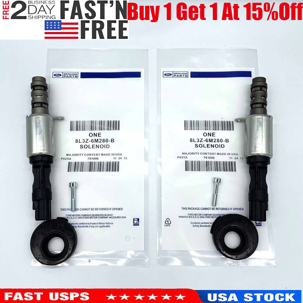 2PC Genuine Ford Solenoid 8L3Z-6M280-B VCT For 04-10 F-150 Expedition 4.6L 5.4L