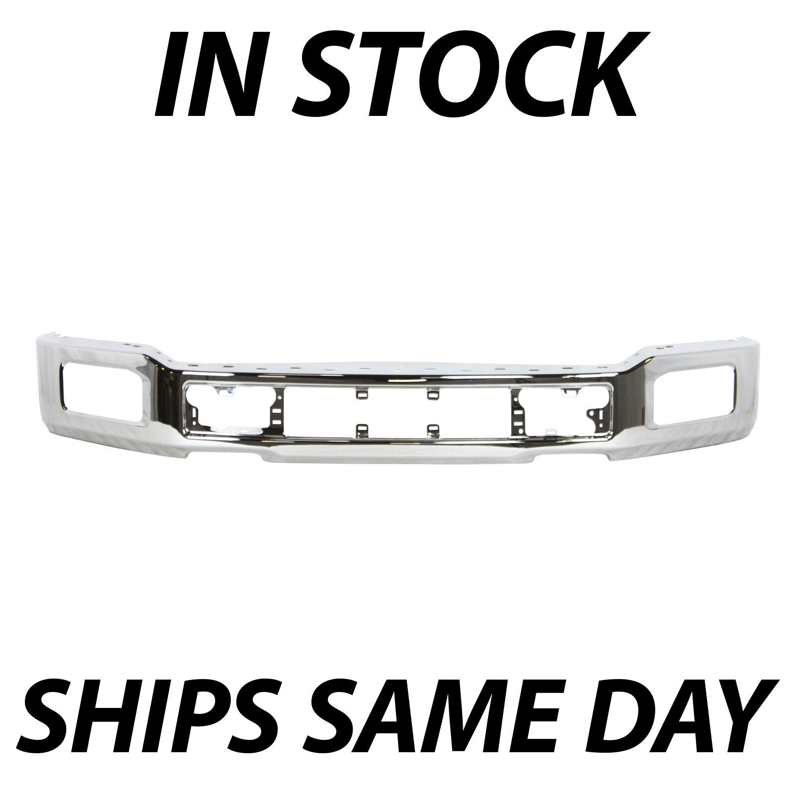 NEW Chrome - Steel Front Bumper Face Bar for 2018-2020 Ford F-150 w/ Fog 18-20