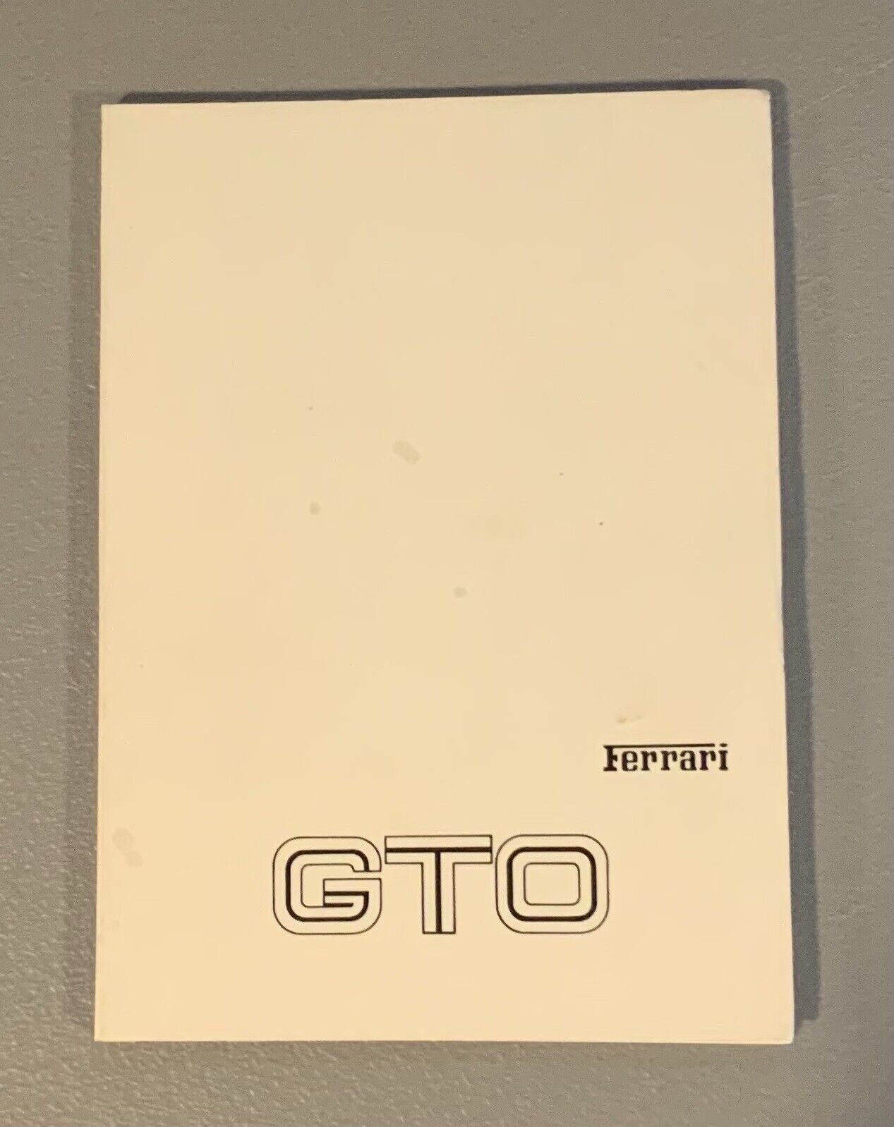 Ferrari 288 GTO | Owners Manual | White Cover | Factory Original 