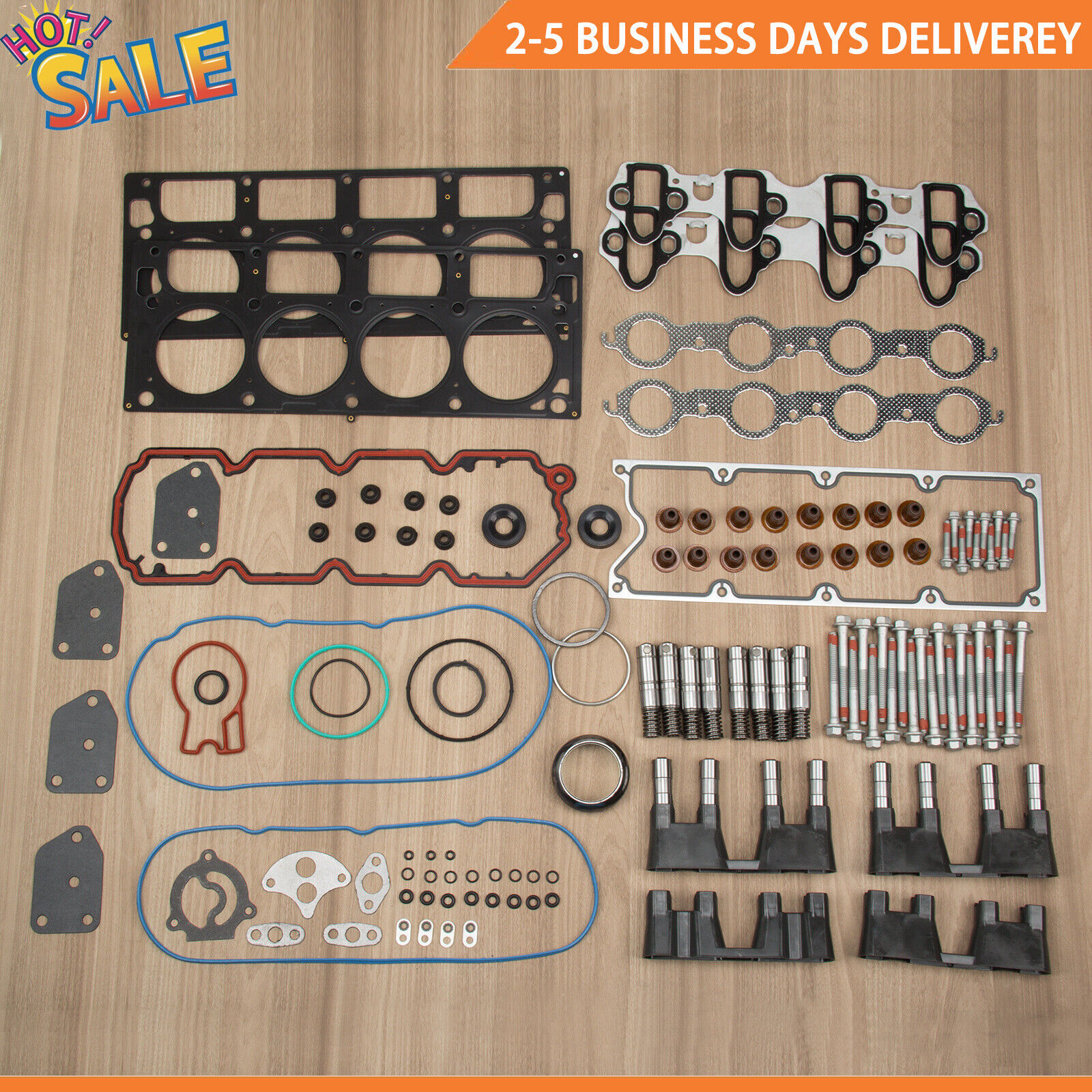 For GM 5.3 AFM Lifter Replacement Kit Head Gasket Bolts Set Lifters and Guides