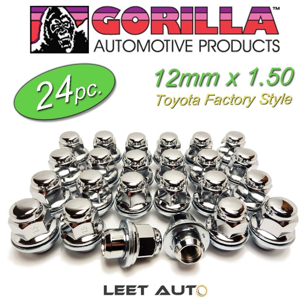 (24pc.) Gorilla Lug Nuts, Chrome, Toyota Lexus Factory Style, 12x1.5, 73138T