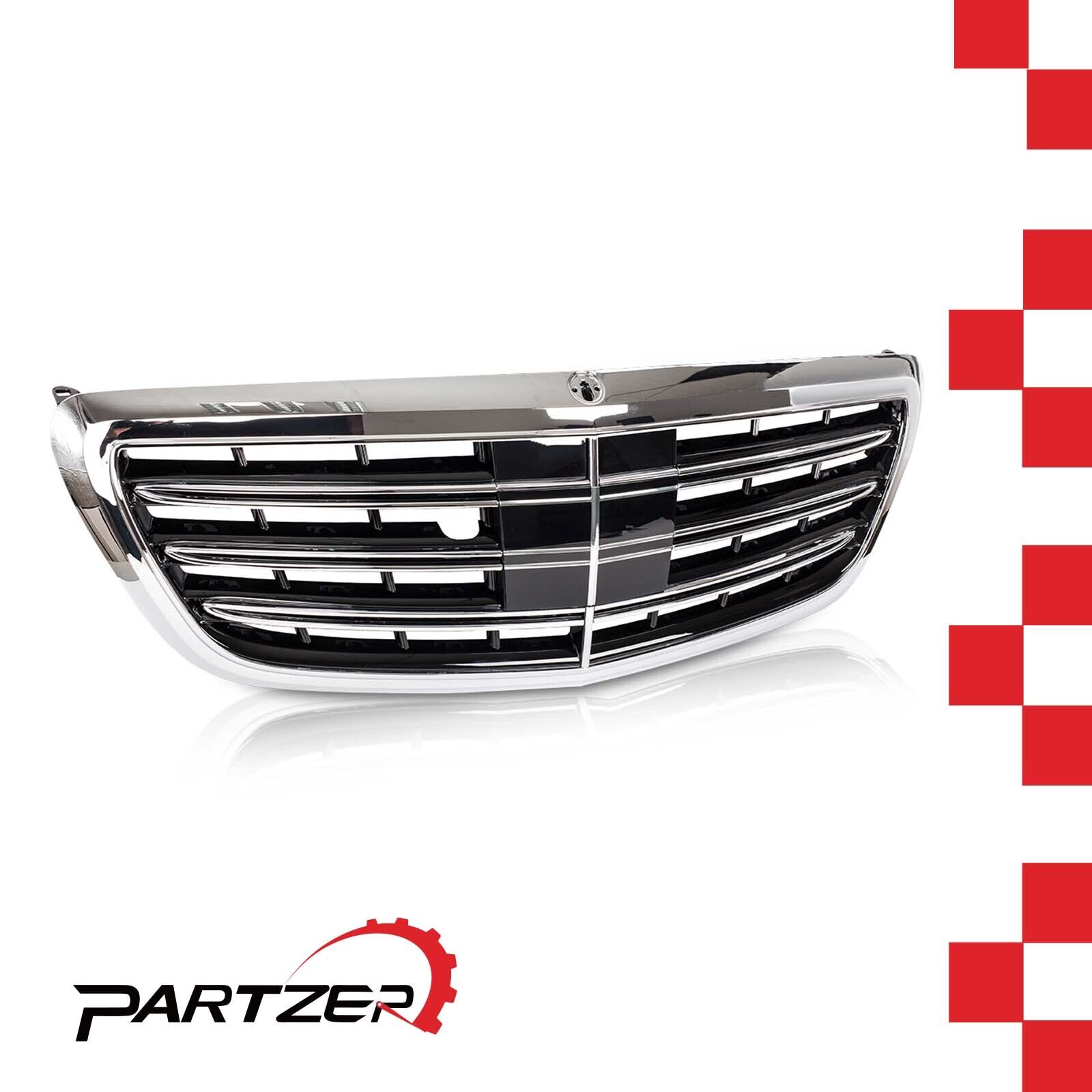 Fits For Mercedes Benz S-Class W222 2014-2020 Chrome Front Bumper Grill
