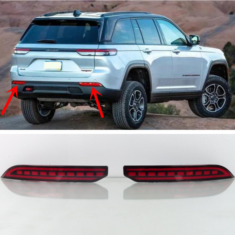 For 2022-2024 Jeep Grand Cherokee L LED Rear Fog Light Tail Bumper Light Sets 2p