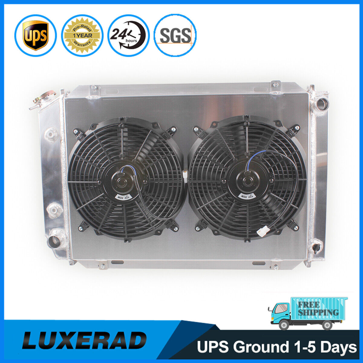 3-Row Full Aluminum Radiator Fans for 79-93 Ford Mustang Foxbody 5.0L 2.3L AT/MT